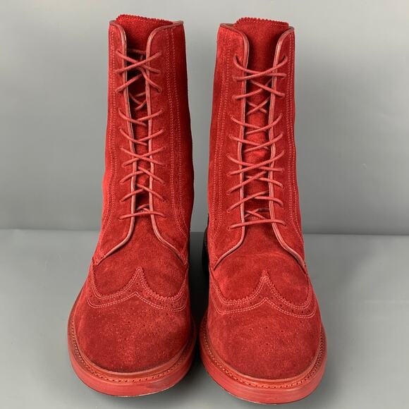 FLORSHEIM by DUCKIE BROWN Size 10 Burgundy Perforated Leather Wingtip Boots main image 6